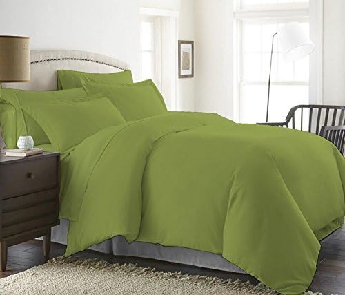 Bed Alter 1000 Thread Count Duvet Cover with Zipper & Corner Ties 100% Egyptian Cotton Luxurious & Hypoallergenic (Queen/Full, Moss)