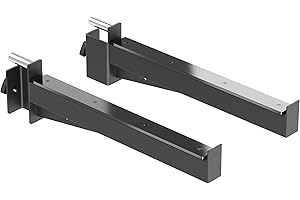 Synergee Safety Arms for Power and Squat Racks. Barbell Spotter Arms Compatible with 2x2, 2x3, and 3x3 Racks. Heavy-Duty Lift