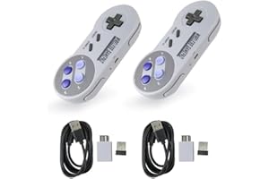 USONLINE911 2 Pack 2.4GHz Wireless Gamepad Controller For Super Nintendo NES & SNES classic mini Wireless Console controller joystick game
