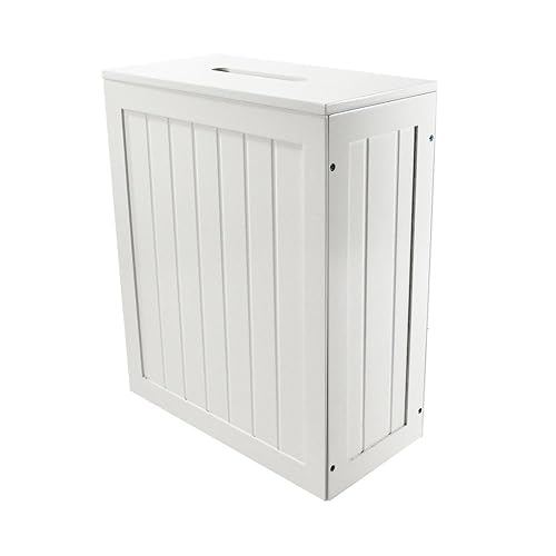 White Shaker Slimline Wooden Multipurpose Bathroom Storage Unit Amazon