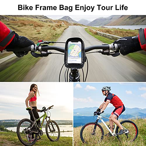 omitium-Bicicleta-Manillar-Bolsa-Impermeable-Soporte-para-telefono-movil-para-Manillar-Marco-Sillin-de-Bicicleta-para-iPhone-8-Plus7-PlusGalaxy-S7S6-etc-hasta-55-Pulgadas-Smartphone--Negro