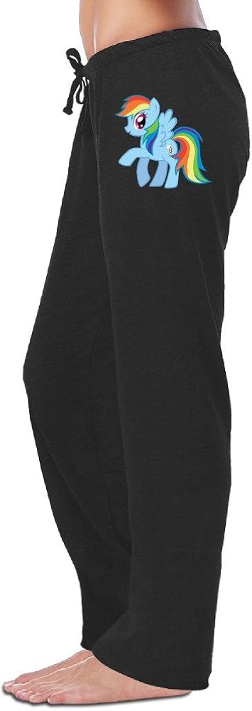 MZONE Geek Rainbow Horse Workout Pants For Women Black