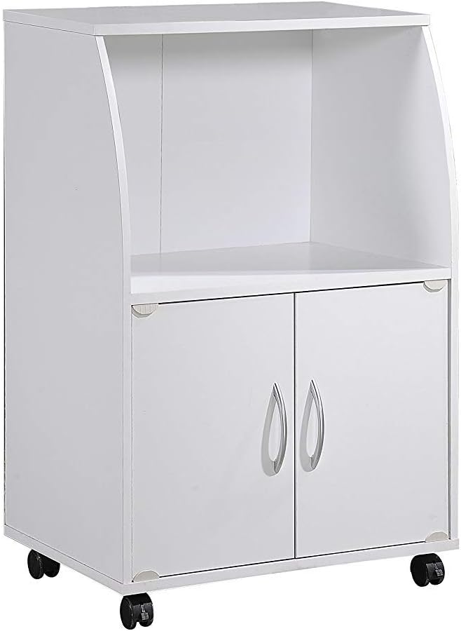 Amazon Com Hodedah Mini Microwave Cart With Two Doors And Shelf