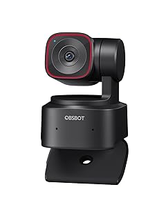 OBSBOT Tiny 2 Lite – Webcam 4K per PC, Webcam PTZ in Streaming con Sensore 1/2”, Tracking AI, Controllo dei Gesti, 60 FPS, HDR, Microfoni, Funziona con Conferenze, Riunioni Zoom.
