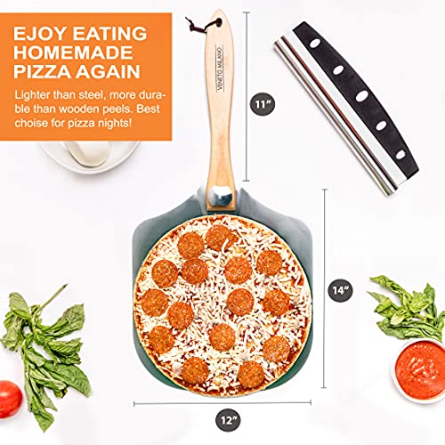 Large Pizza Peel 16 inch, V. Milano Pizza Peel Extra Large Pizza Paddle Stainless Steel with