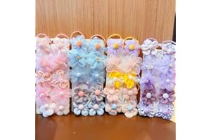 40Pcs Baby Girls Flower Mini Hair Ties,Soft Elastic Hair Ties for Toddler Girls, Cute Scrunchies & Ponytail Holders,Elastics 