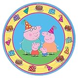 Napkins 8-Pieces Peppa Pig Dessert Plate, 7-Inch, Multicolor