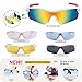 RIVBOS 805 POLARIZED Sports Sunglasses with 5 Set Interchangeable Lenses for Cycling (White&Red)