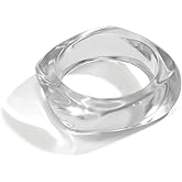 IS4U Chunky Acrylic Bracelet for Women Irregular Geometric Square Bangle Large Wide Wristbands Bracelet Colorful Resin Acrylic Punk Thick Acetate Statement Bangle Jewelry