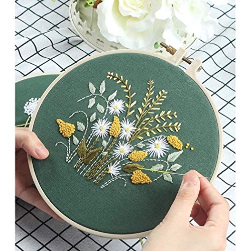 Kakeah 4 Pack Full Range of Stamped Embroidery Starter Kit with Pattern