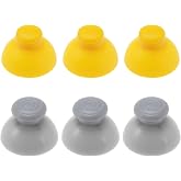 The Lord of the Tools 6Pcs Analog Joysticks Caps Replacement Compatible with Nintendo Gamecube Controller Analog Stick Covers Accessories ABS Yellow&amp;Grey