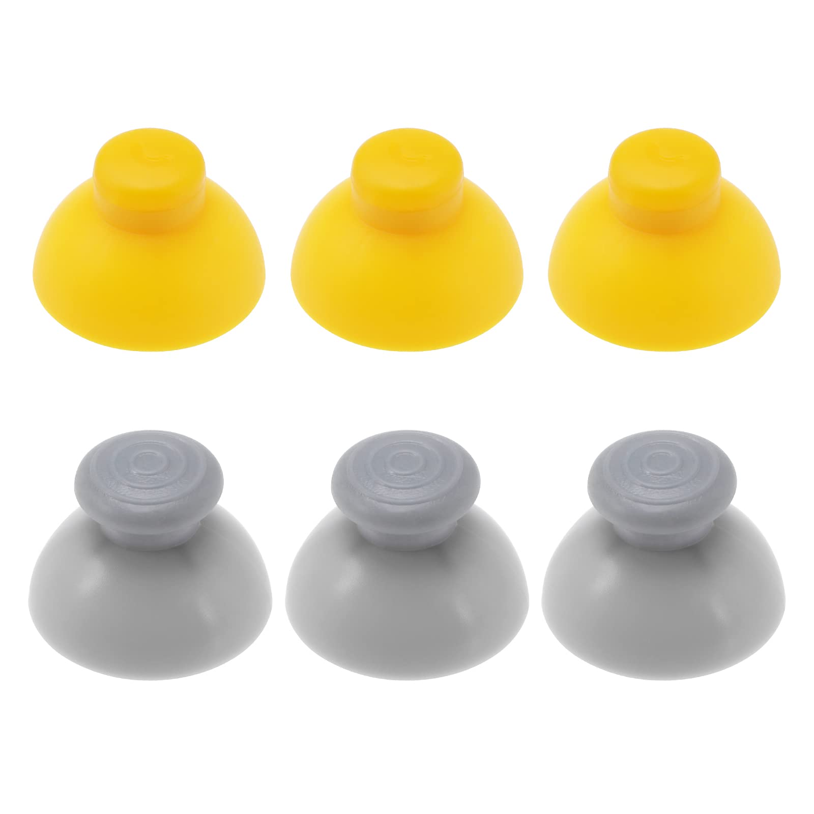 The Lord of the Tools 6Pcs Analog Joysticks Caps Replacement Compatible with Nintendo Gamecube Controller Analog Stick Covers Accessories ABS Yellow&Grey
