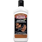 Weiman 3 in 1 Deep Leather Cleaner & Conditioner Cream - Restores Leather Surfaces - Use on Leather Furniture, Car Seats, Shoes, Bags, Jackets, Saddles