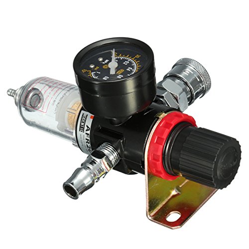SENREAL 1/4 inch Air Compressor Regulator Pressure Gauge Moisture Filter Device - Thumbnail 2