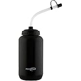 Pro Impact Squeezable Water Bottle Bendable Long Straw - LDPE BPA Free Plastic - Hydration for Baseball Hockey Gym MMA Yoga Boxing Cycling Softball Football Lacrosse (35.5 Oz.)