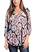 LISTONE Women Casual Cuffed 3/4 Sleeve Blouse Floral Print V Neck Shirts Tops