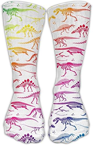 Dinosaur Fossils Bones Skeletons Pattern Unisex Novelty Fashion Funny Cute Crazy Cotton Crew Socks