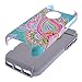 iPhone 5C Case,iphone5C Case,Kmall(TM) for iPhone 5C 2in1 High Impact Hybrid Dual Layer Case Heavy Duty Case Full-body Matte Rugged Armor Cover Case with Totem Tribe Floral Pattern (Gray)