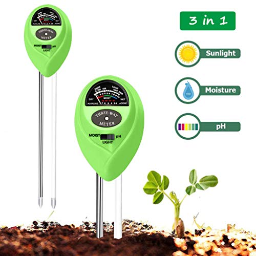 Soil Tester,3-in-1 Soil Tester with Moisture/Light/pH Test,Gardening Tool kit for Plant Care,Soil Test Kit for Home,Garden,Lawn,Farm,Indoor & Outdoor-No Battery Needed