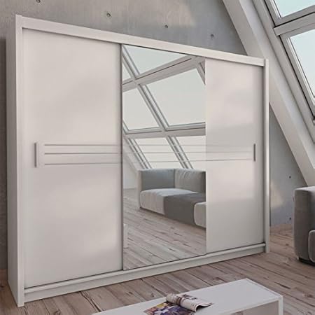 Kleiderschrank Havana In Weiss Mit Spiegel Breite 250 Cm Amazon De Kuche Haushalt