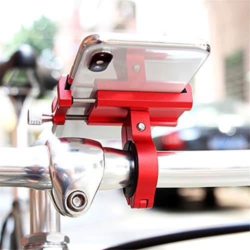 Bike Accessories,Dartphew 1Pcs [ Bike Phone Mount Bracket Holder Clip ] - Bicycle Handlebar Phone Holder - Aluminum alloy(Size:4.3Ã—6.5Ã—8cm) (Red)
