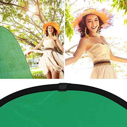 LOMTAP Photography Backdrop 2 in 1 Green Blue 5ft x 6.5ft Collapsible
