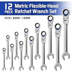 IRONCUBE Flex Head Ratcheting Wrench Set, 12-Piece