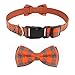 Vaburs Dog Bow Tie, Dog Cat Collar with Bow Tie Buckle Light Plaid Dog Collar for Dogs Cats Pets Soft Comfortable,Adjustable (M, Orange)thumb 1