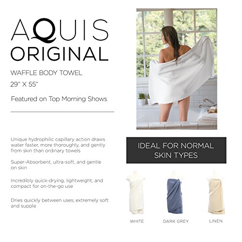 Aquis Waffle Body Towel, Ultra Absorbent & Fast Drying Microfiber