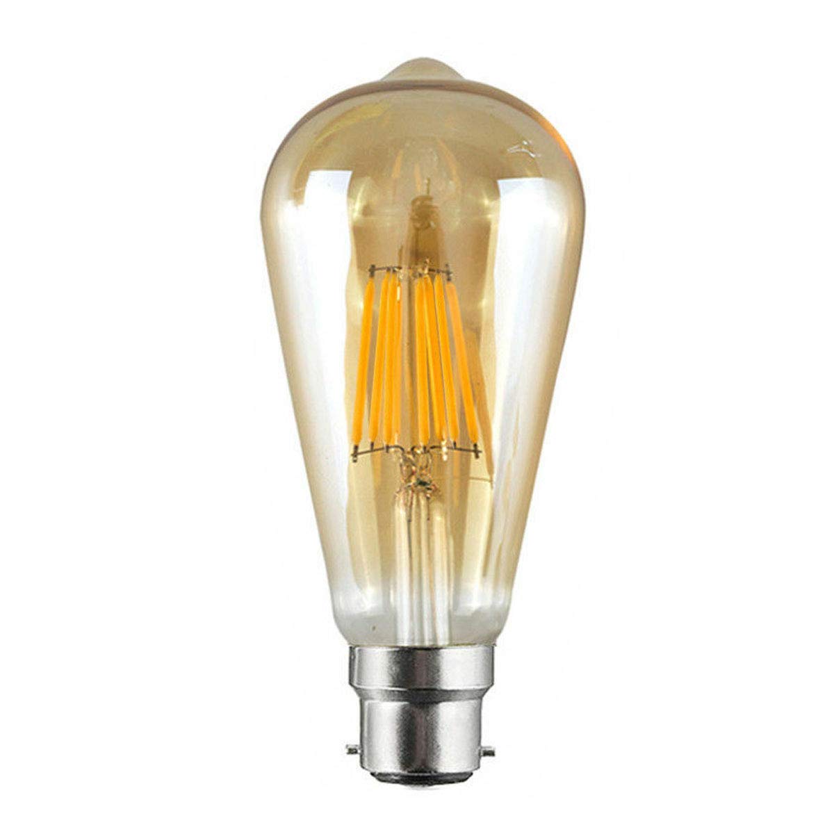 B22 ST64 Vintage LED Dimmable Bulbs, 4W Bayonet Light Bulb, 2700K Warm White, Amber Retro Style Energy Saving Filament Decorative Bulbs