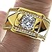 Ahappy-Claw Setting Zircon Hip hop Ring Men's Wedding Engagement Ring Band R245