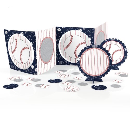 Batter Up Baseball Party Centerpieces - 10 Count Fold & Flare Table Decor For Baby Shower
