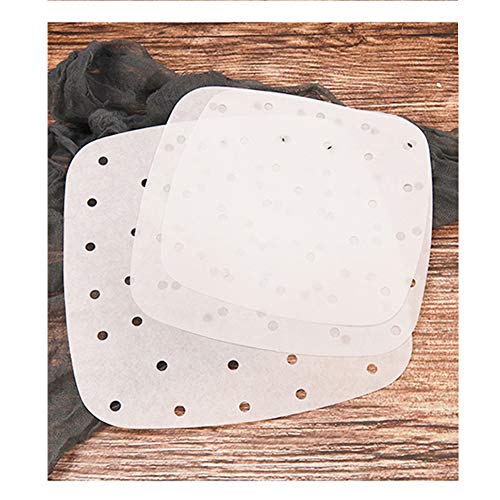 Square perforated parchment paper for Air Fryer, Pans, Bamboo Steamer