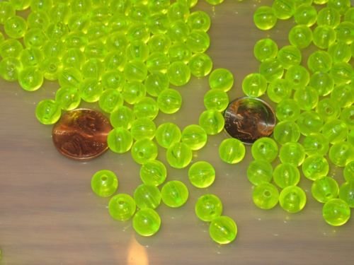 New 100 8MM ROUND FLUORESCENT CHR FISHING BULK BEADS TACKLE RIG HOOK BEAD FISH RIGS