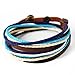 Handmade Multilayer Wraps Colorful Cords Leather Bracelet Snap Cuffs