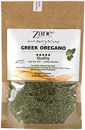 Zane Hellas Organic Culinary Greek Wild Dried Oregano Herb Leaves 2.80 oz. - 80 gr. Crop Year 2017. Limited Quantity