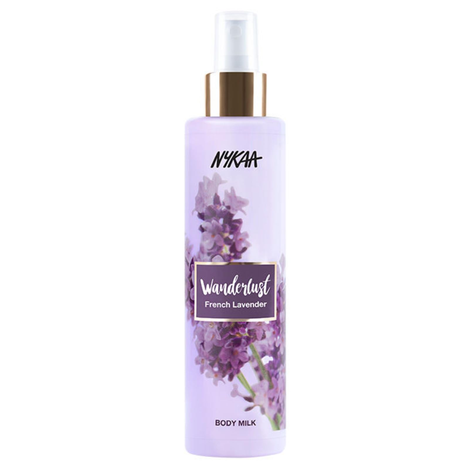 Nykaa Wanderlust French Lavender Body Milk - Green Tea Leaf Extracts and FCO, Promotes Healthy Skin, Instant Absorption & Hydration- Vegan, Cruelty, SLS, and Paraben Free - 200ml