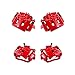 CCK01248 FRONT + REAR [ 4 ] Performance Grade Semi-Loaded Powder Coated Red Caliper Assembly Set Kit
