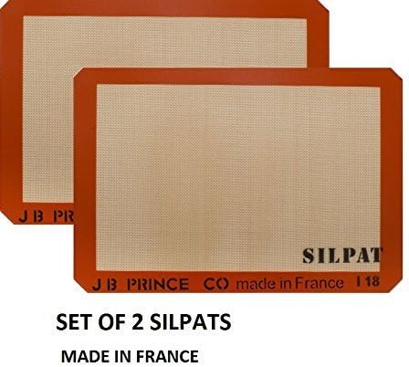 Silpat Premium Silicone Baking Mat, Half Sheet Size, 11-5/8" x 16-1/2" (Pack of 2) Non Stick