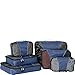 eBags Classic Small/Medium/Large Packing Cubes for Travel - 6pc Sampler Set - (Denim)