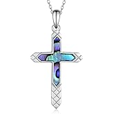 SVODEA Cross Necklace for Women Sterling Silver Cross Pendant Necklace Christian Jewelry Gifts for Women