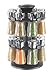 Cole & Mason Herb and Spice Rack with Spices - Revolving Countertop Carousel Set Includes 16 Filled Glass Jar Bottles