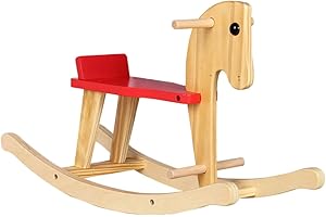 CIYODO Wooden Rocking Horse Chair for Kids Baby Hobbyhorse Toy Miniature Rocker Chair Indoor Plaything