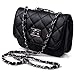 HDE Quilted Crossbody Handbag with Metal Chain Strap