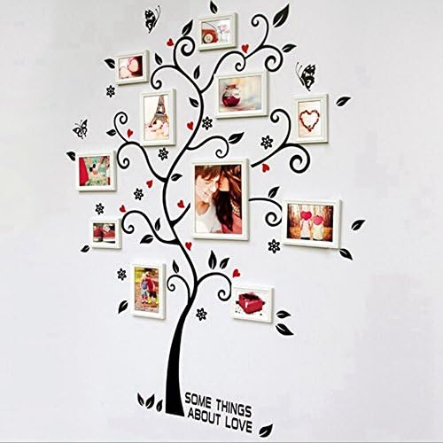 KitMax (TM) Removable Personalized Pack of 2 Sets Family Tree Nursery Bathroom Kitchen Bedroom Dining Living Room Mirror Office Dorm Home DIY Modern Art Wall Decor Stickers (No Photo Frame Included)