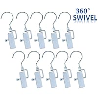 CreooGo Laundry Hangers with Swivel Hooks Hold Boots Clips Pin Stainless Steel Portable for Travel Clothes Towel Pack of 10