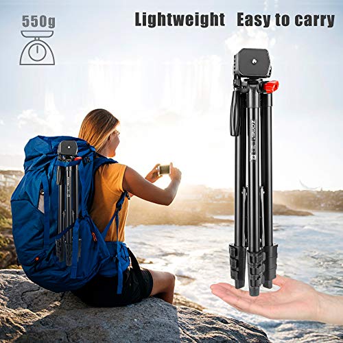 ZOMEI Phone and Ipad Tripod, Video Tripod for Cellphone,Travel Selfie Tripod for Samsung, Huawei,iPhone,Camera and Gopro with Bluetooth Remote Control Universal Smartphone iPad Stand