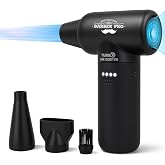 Compressed Air Duster - Electric Duster for Hair Barber, 3 Gear Mini Portable Jet Dry Air Blower, for PC, Office,Salon, Fan, Laptop, Keyboard, Car -Black