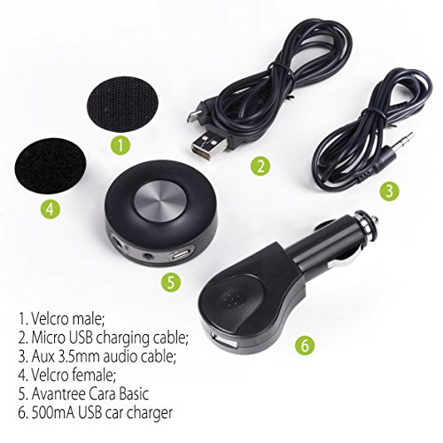 Avantree V4.1 Bluetooth Receiver Car Kit AUX Adapter with Mic & USB Charger, Wireless Handsfree