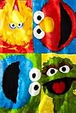 Sesame Street Color Block Buddies Super Plush Throw Blanket